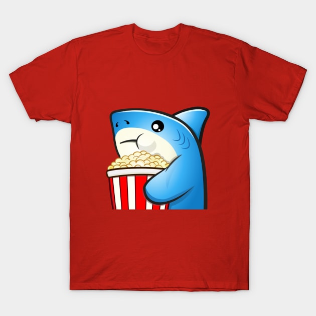 Shark Popcorn T-Shirt by Cripta Art